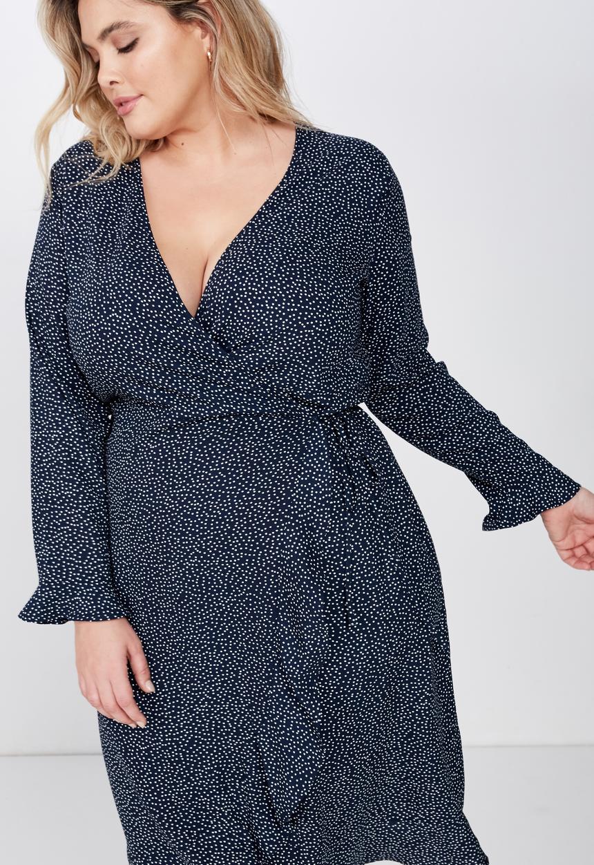 Cotton On - Curve woven willow wrap - navy