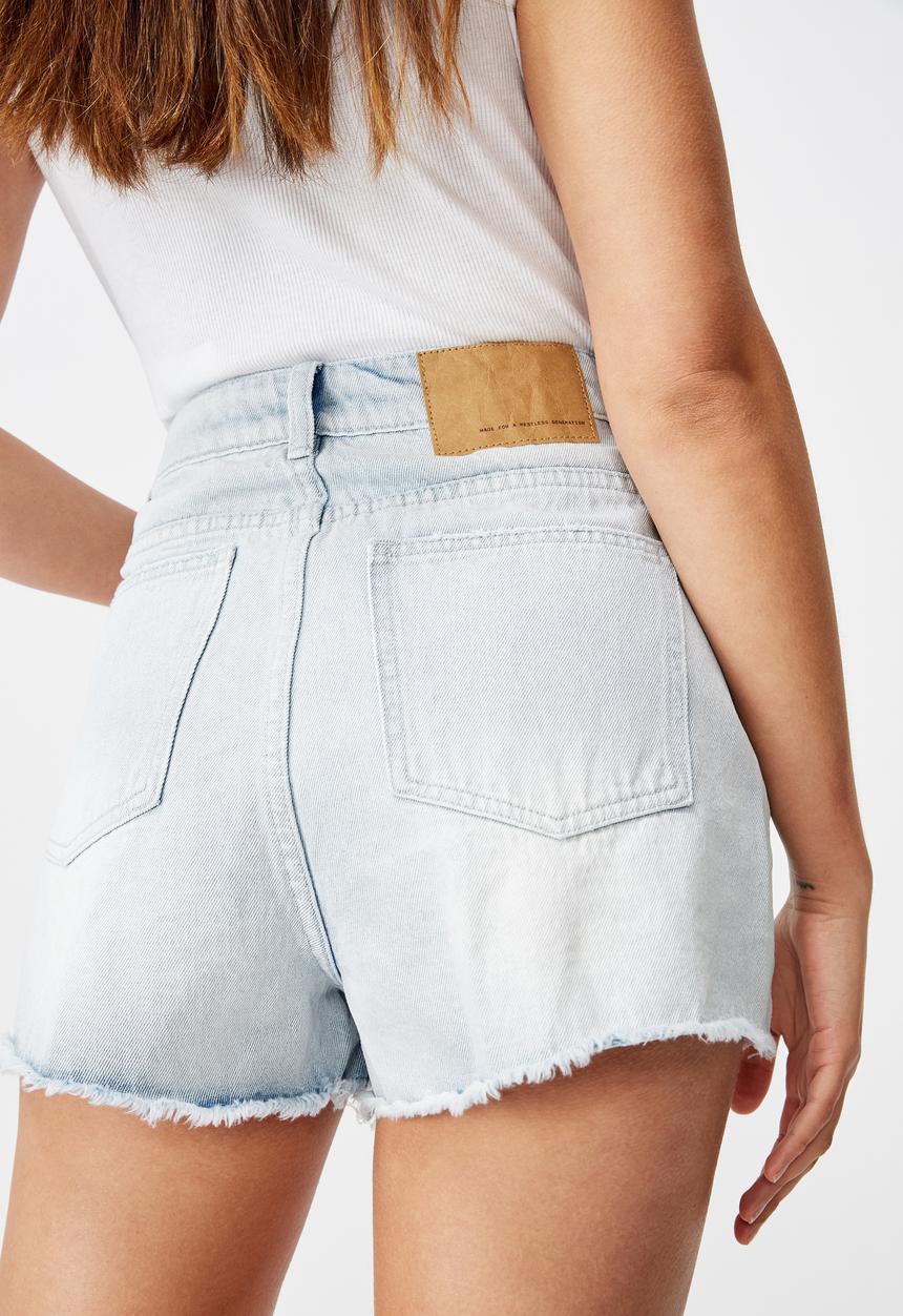 Factorie - High rise denim shorts - blue