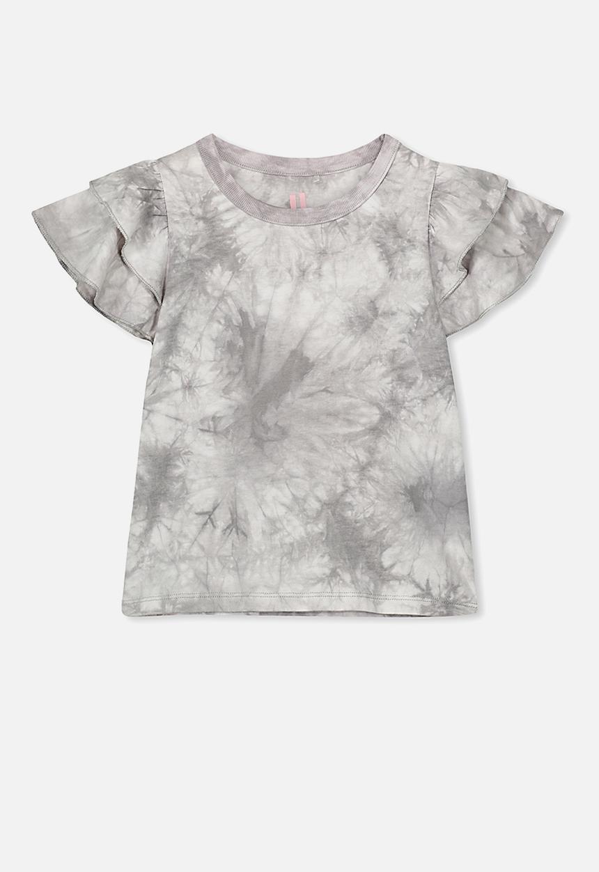 Cotton On - Tie dye flutter top - grey 
