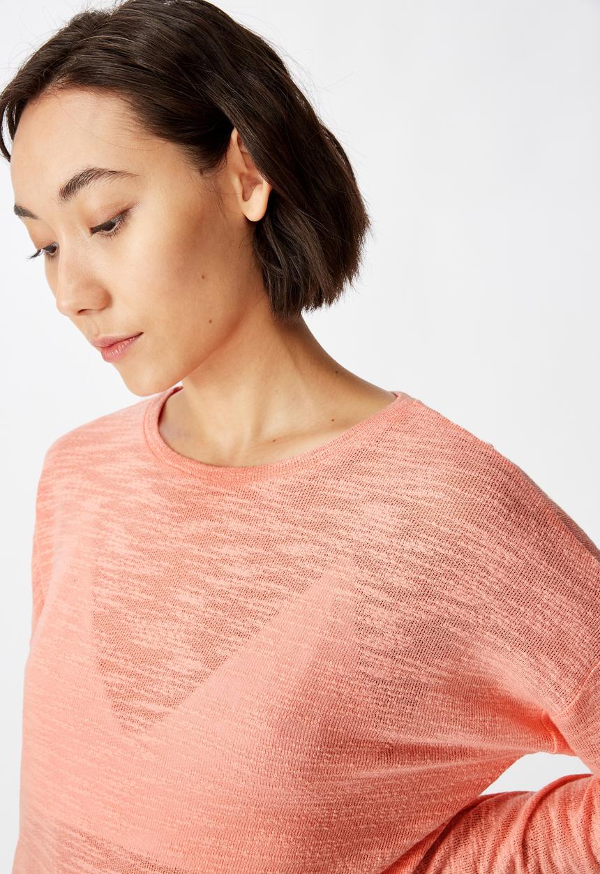 Factorie - Long sleeve textured top - pink