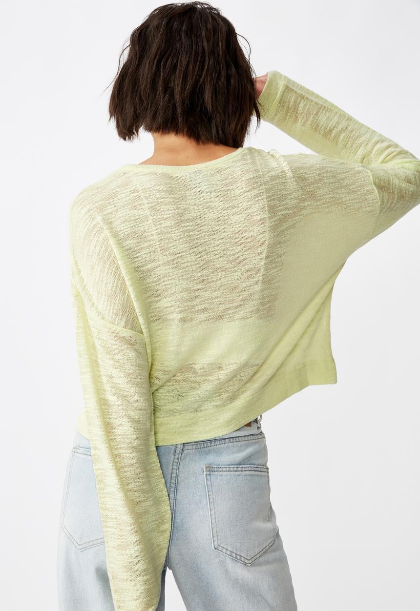 Factorie - Long sleeve textured top - green