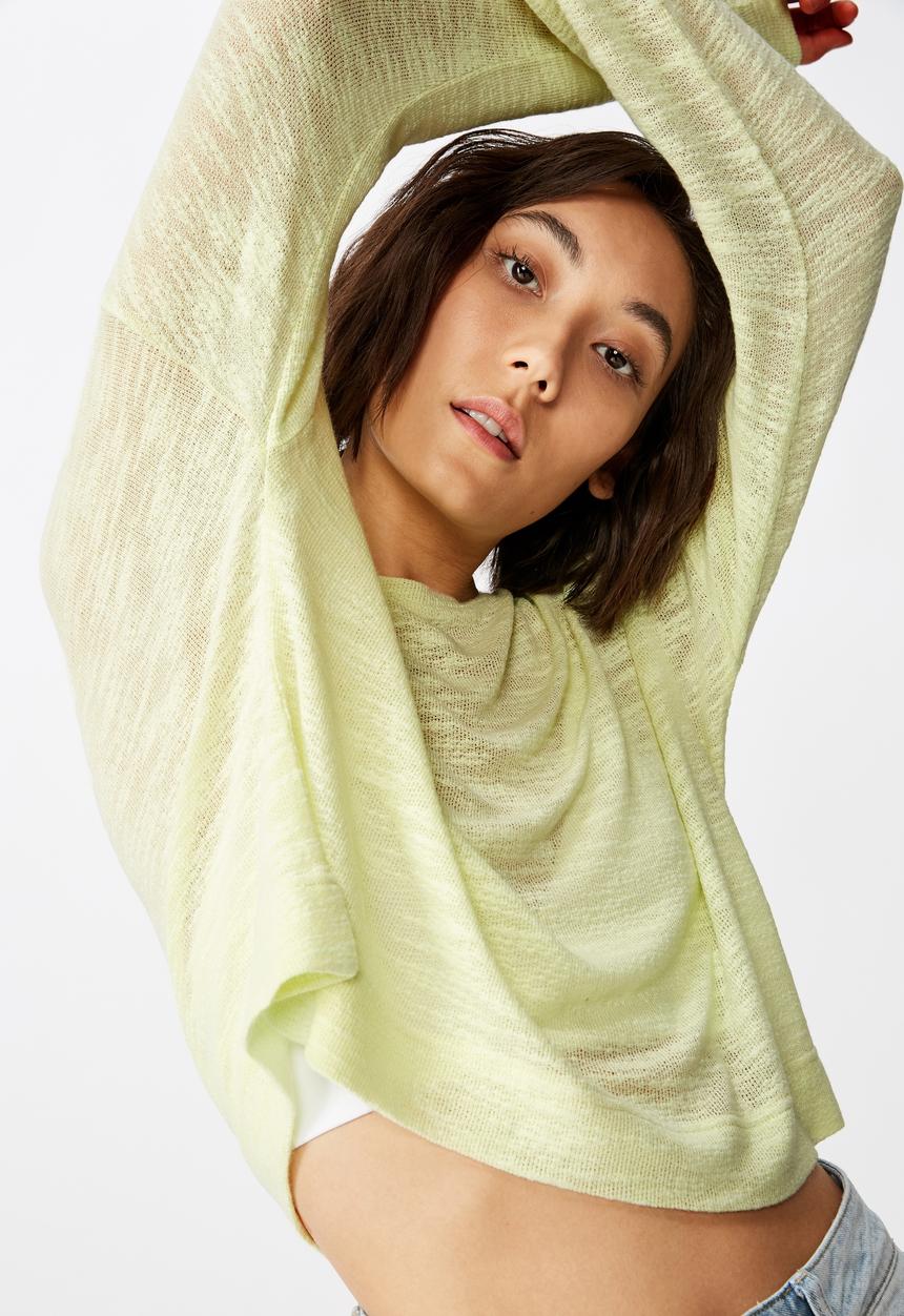 Factorie - Long sleeve textured top - green