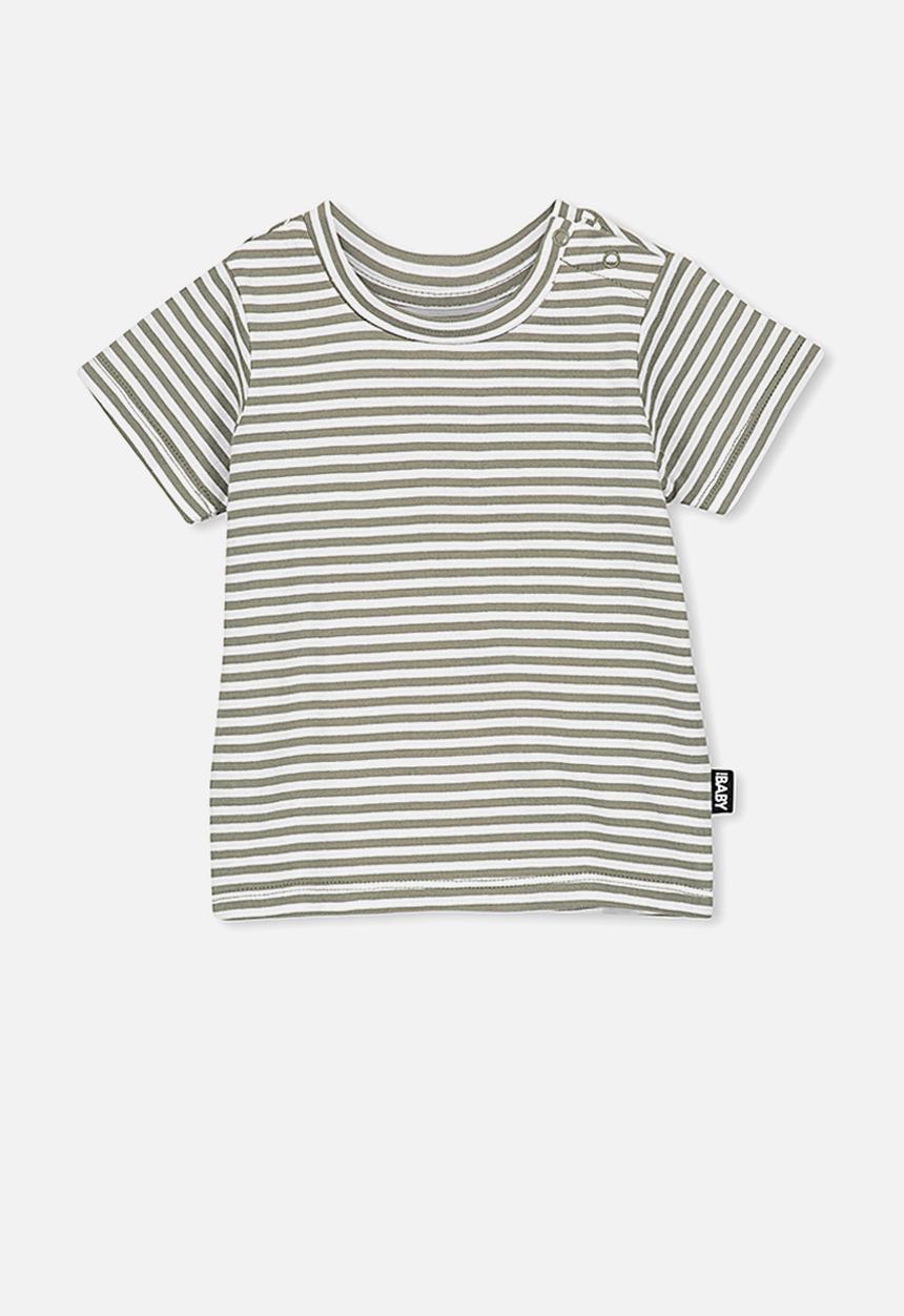 Cotton On - Jamie short sleeve tee - khaki & white 