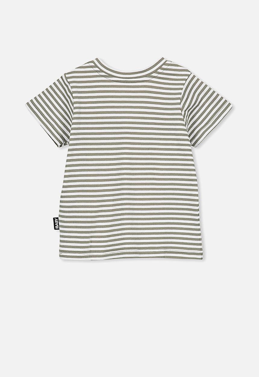Cotton On - Jamie short sleeve tee - khaki & white 