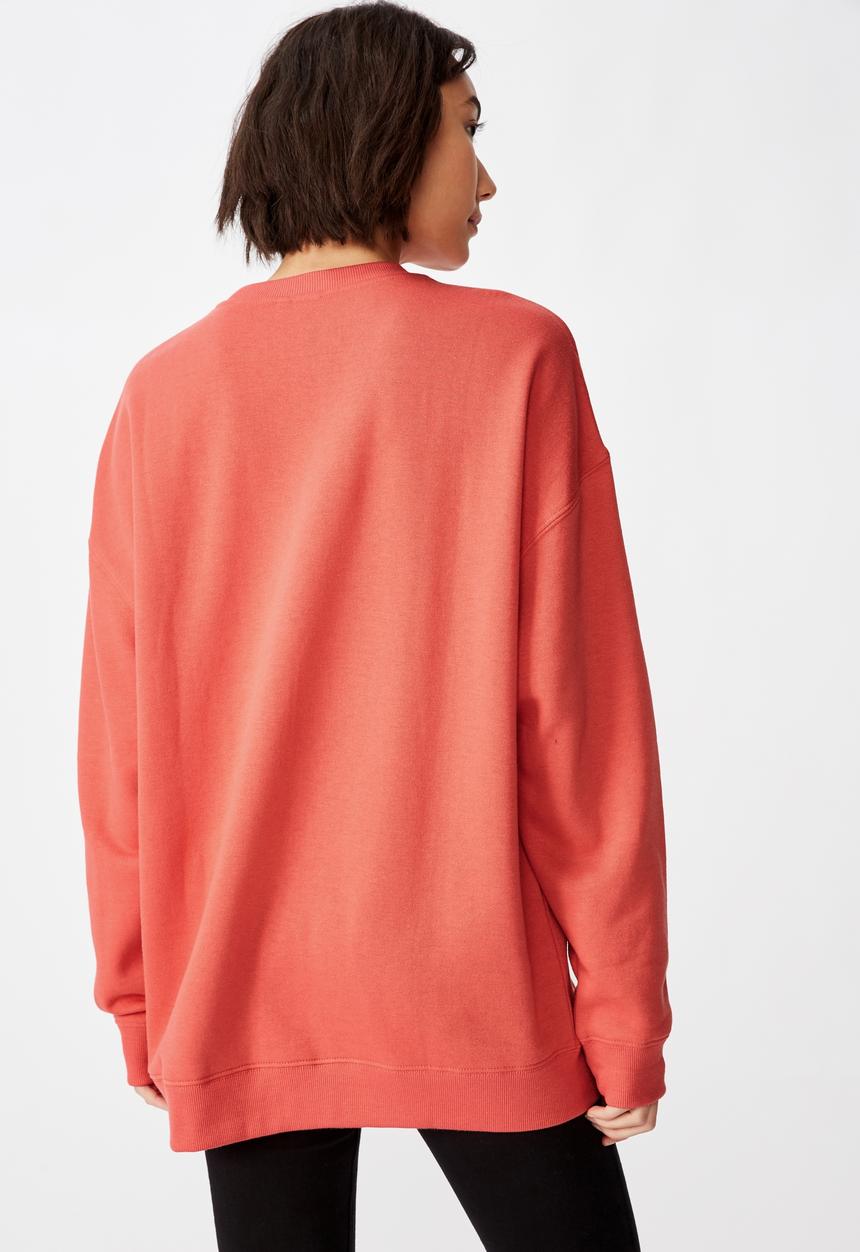 Factorie - Oversized crew neck sweater - coral