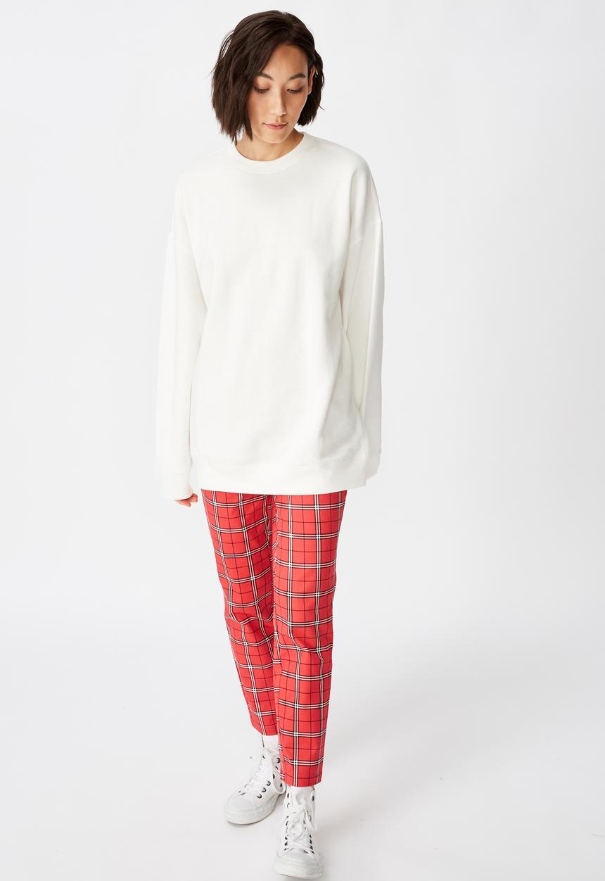 Factorie - Oversized crew neck sweater - white