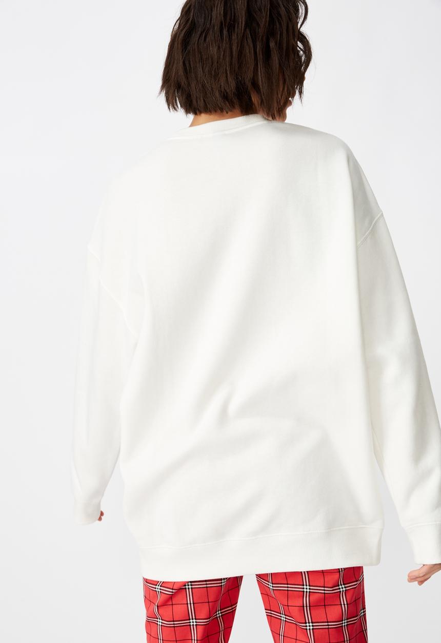Factorie - Oversized crew neck sweater - white