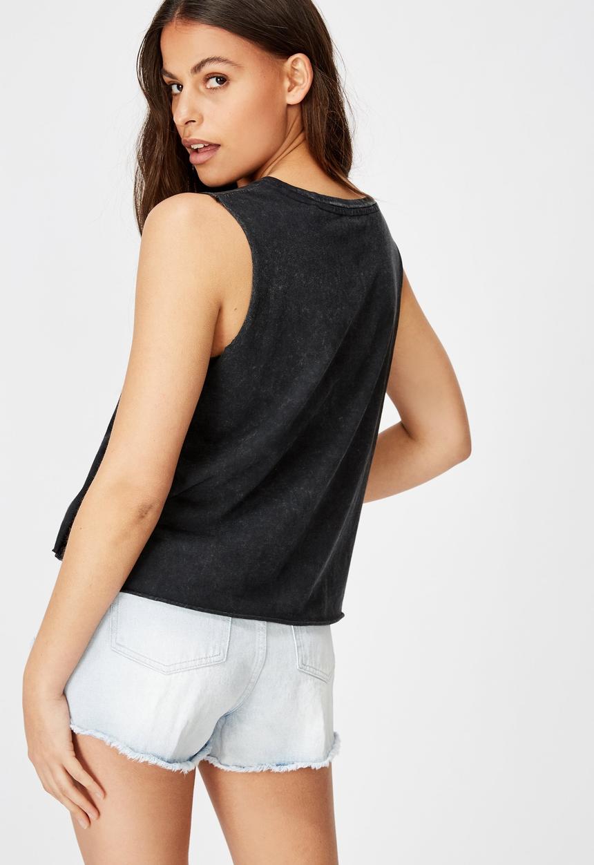 Factorie - Graphic anywhere else but here tank top - black