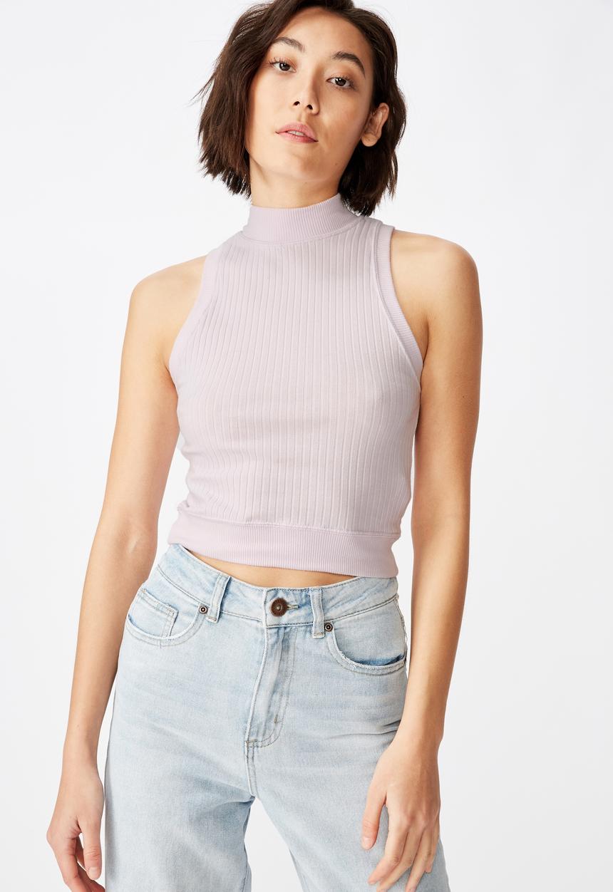 Factorie - Funnel neck tank top - purple