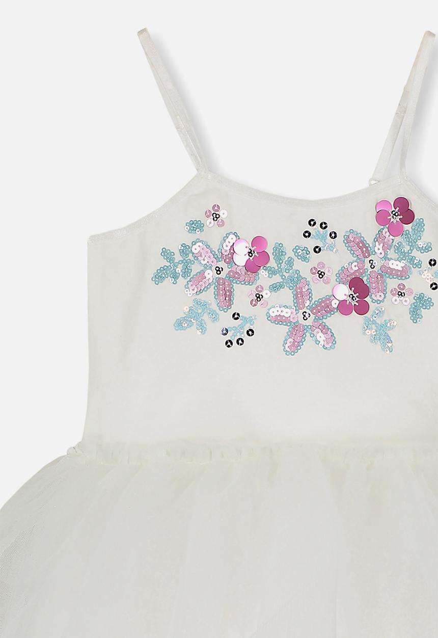 Cotton On - Iris tulle dress - vanilla floral/white