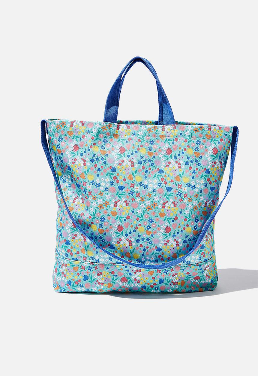 Cotton On - Printed tote bag - blue floral