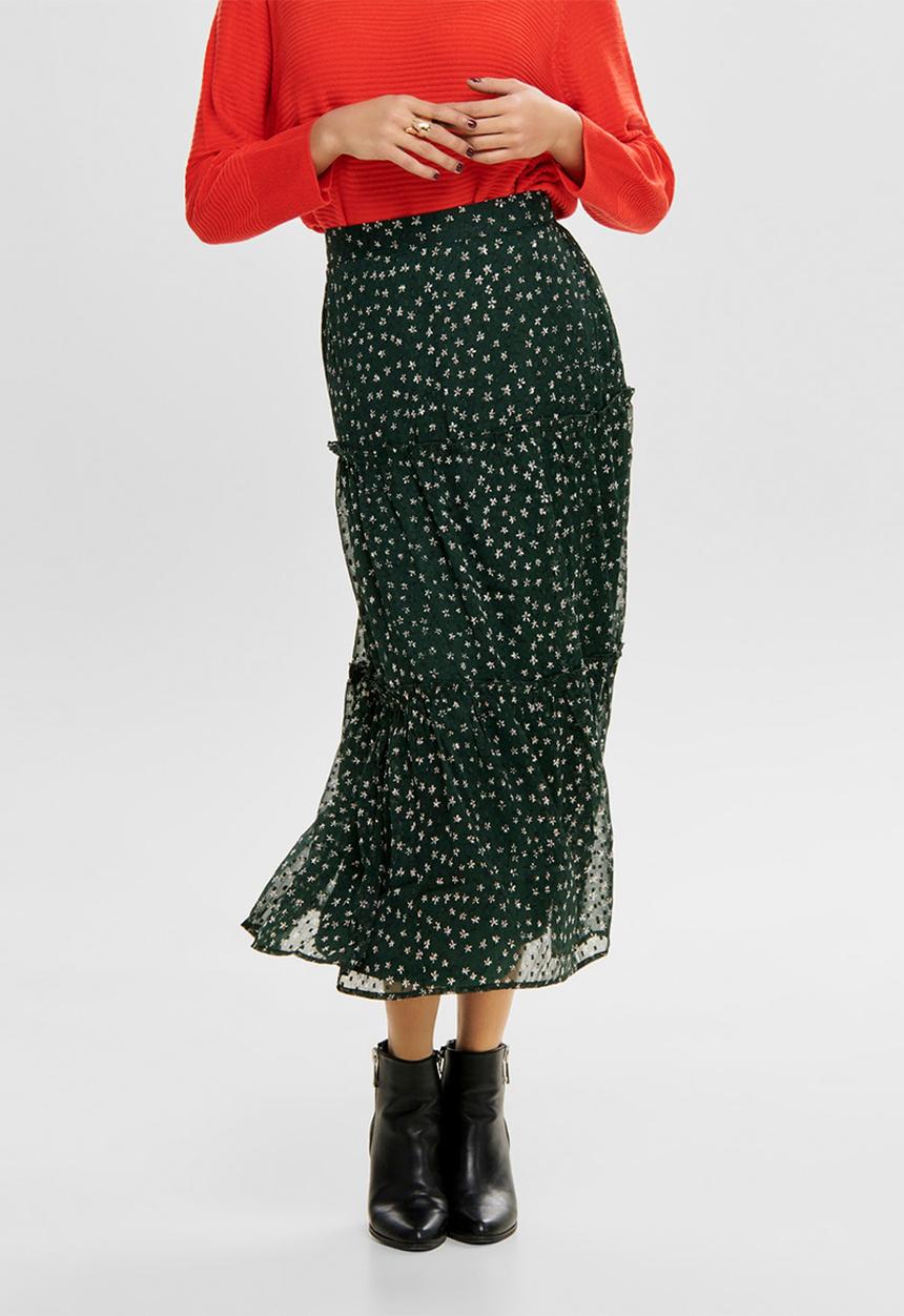 ONLY - Kim maxi woven skirt - green