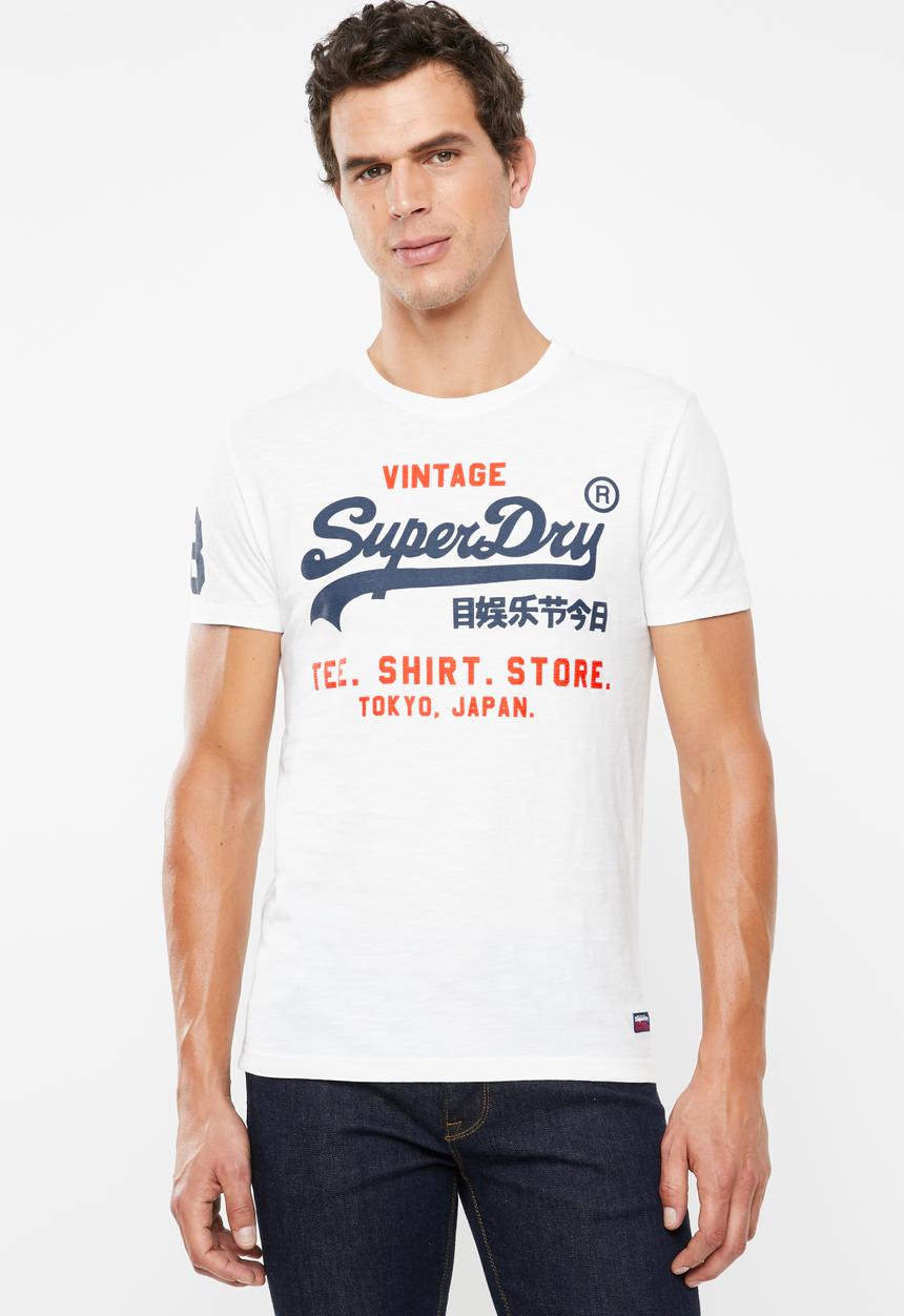 Superdry. - Shirt shop duo mid tee - white
