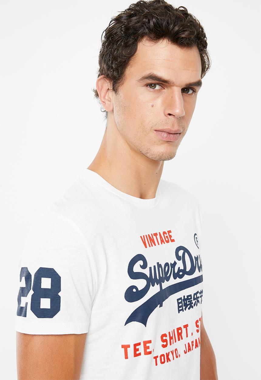 Superdry. - Shirt shop duo mid tee - white