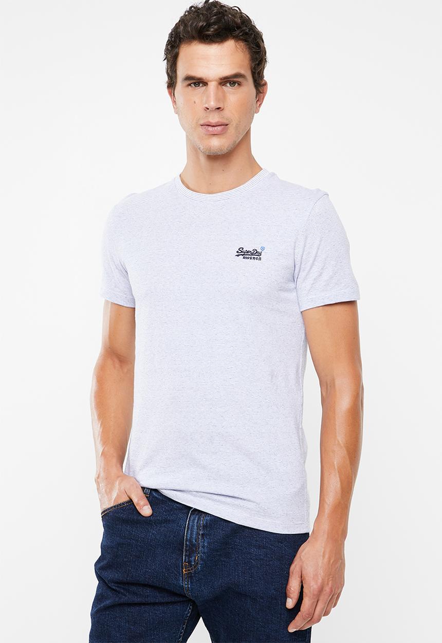 Superdry. - Orange label vintage embroidery tee - navy & white 