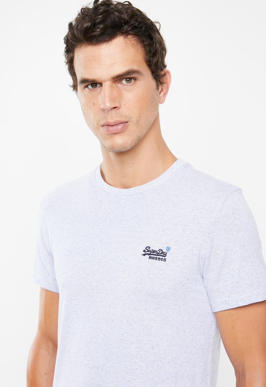 Superdry. - Orange label vintage embroidery tee - navy & white 