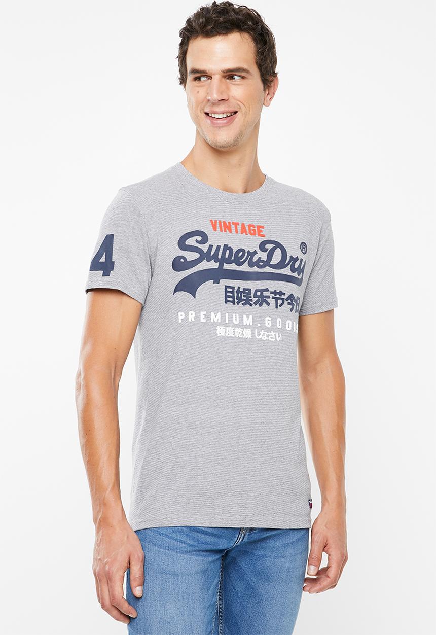Superdry. - Premium goods tri tee - grey