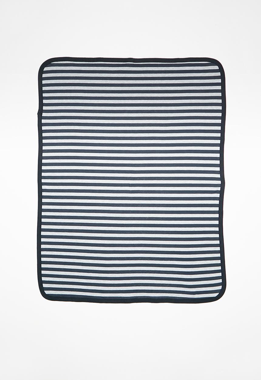 Pop Candy - Stripes receiving blanket - navy & grey 