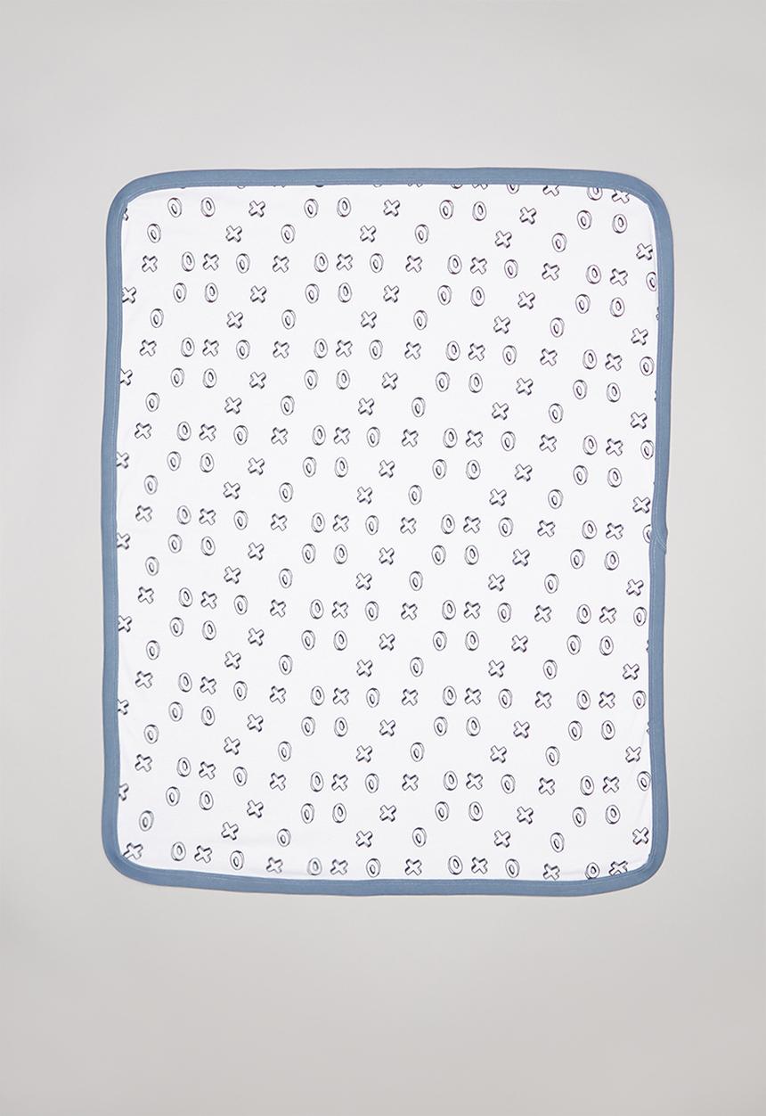 Pop Candy - X's & o's printed receiving blanket - white & navy