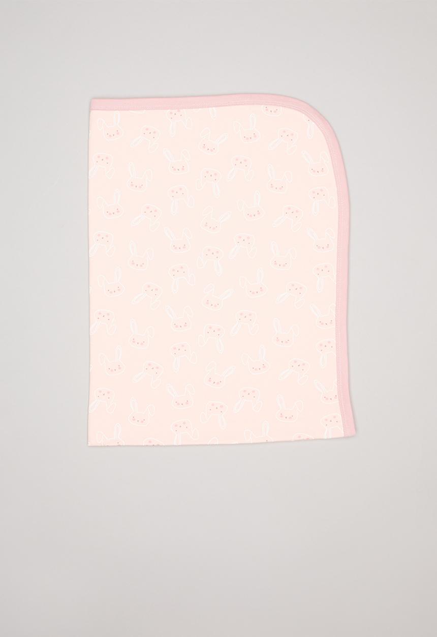Pop Candy - Bunny print receiving blanket - pink