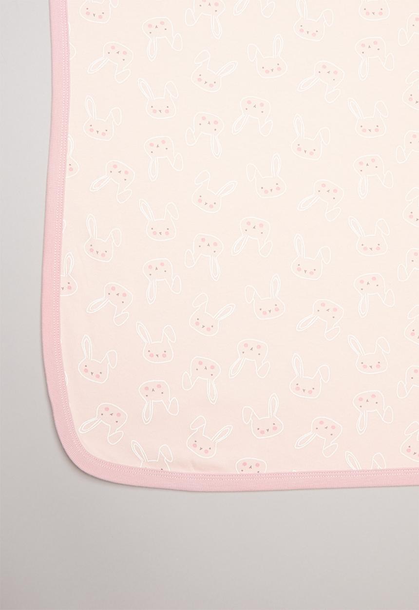 Pop Candy - Bunny print receiving blanket - pink