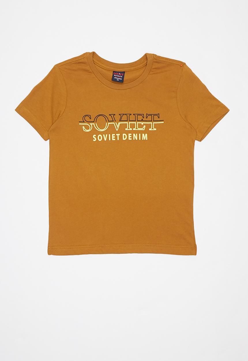 SOVIET - Boys logo tee - brown