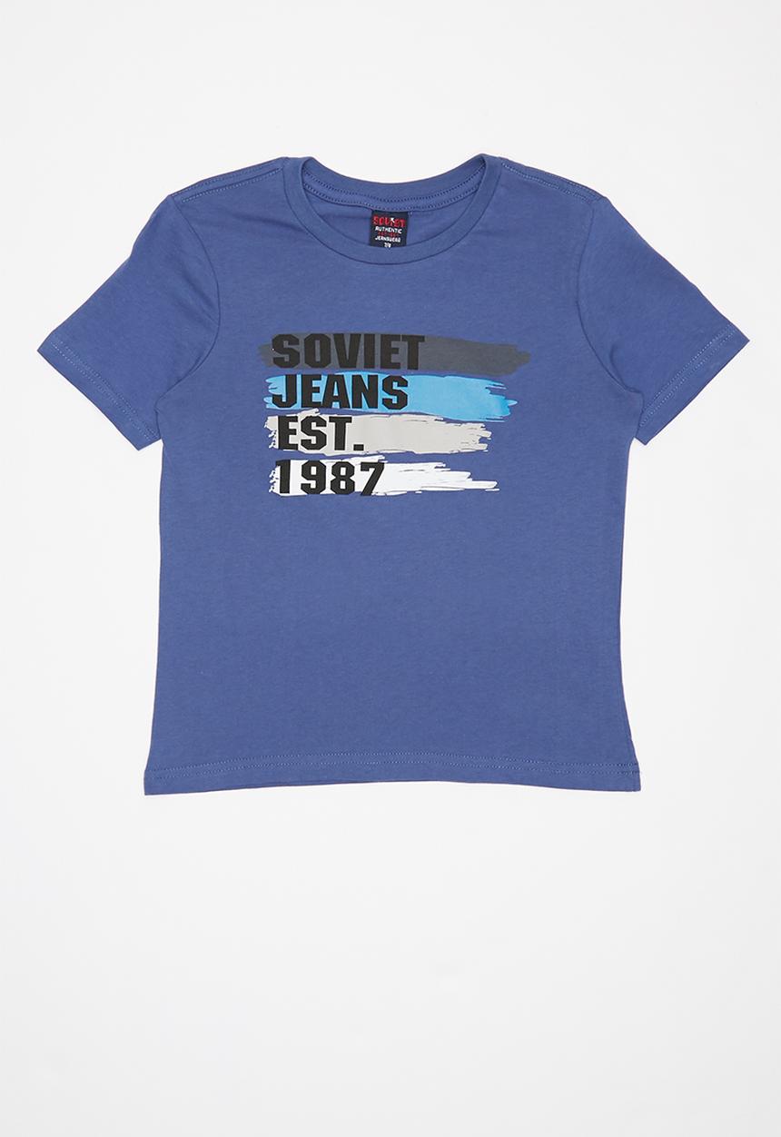 SOVIET - Boys logo tee - blue