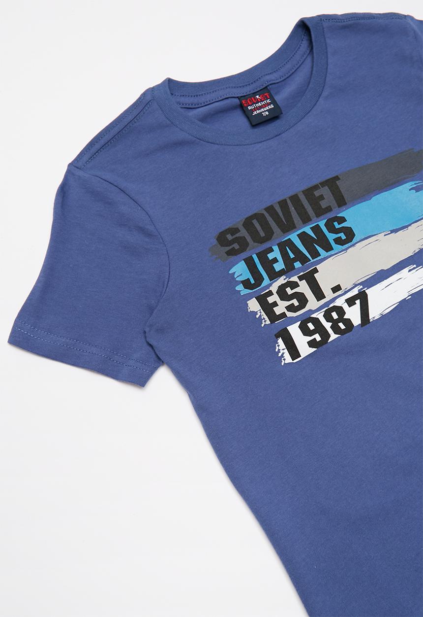 SOVIET - Boys logo tee - blue