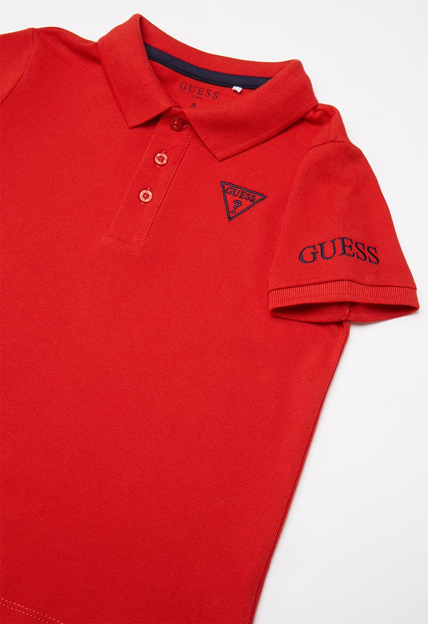 GUESS - Teens short sleeve Guess core polo - red