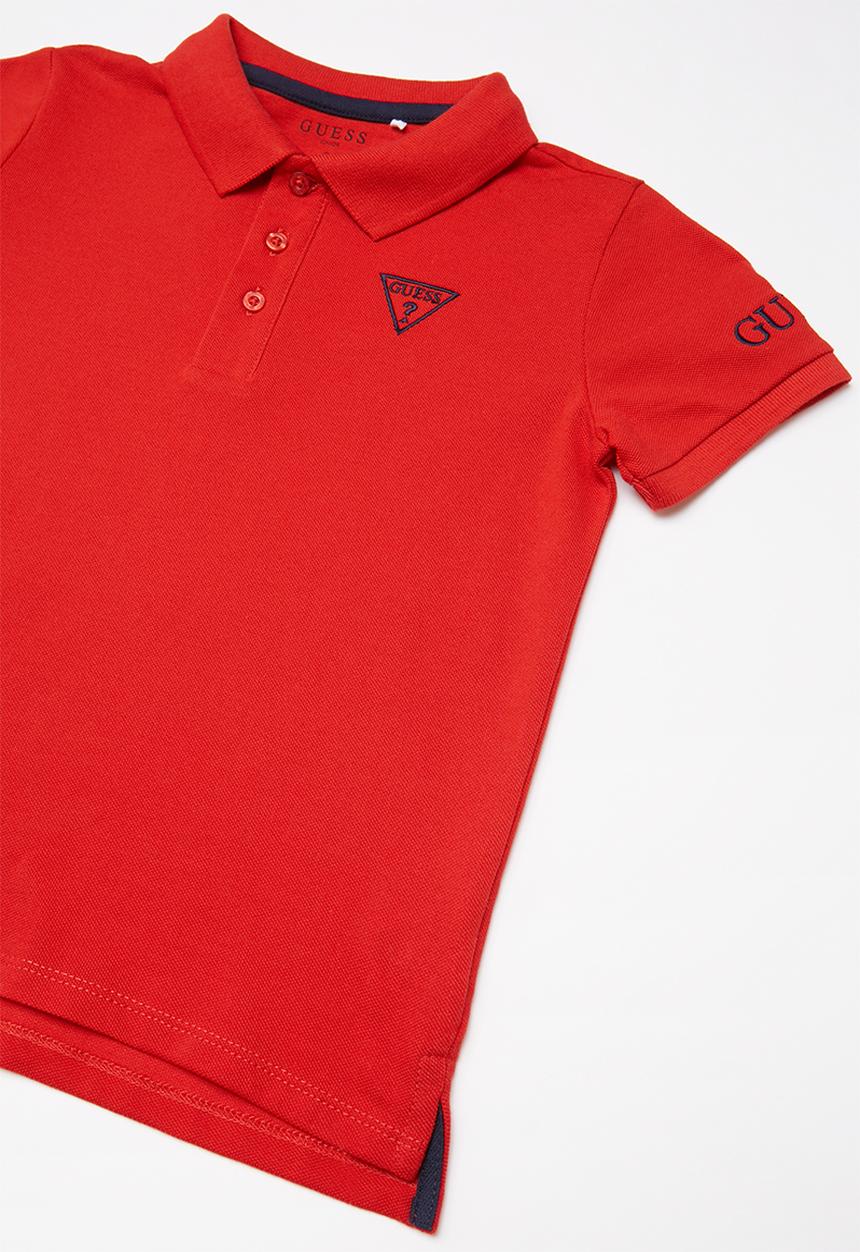 GUESS - Teens short sleeve Guess core polo - red