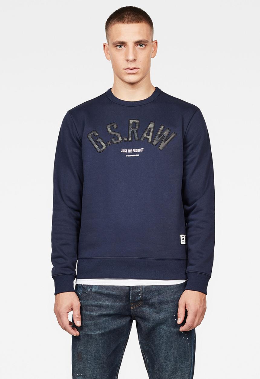 G-STAR - Graphic 12 slim long sleeve sweatshirt - navy