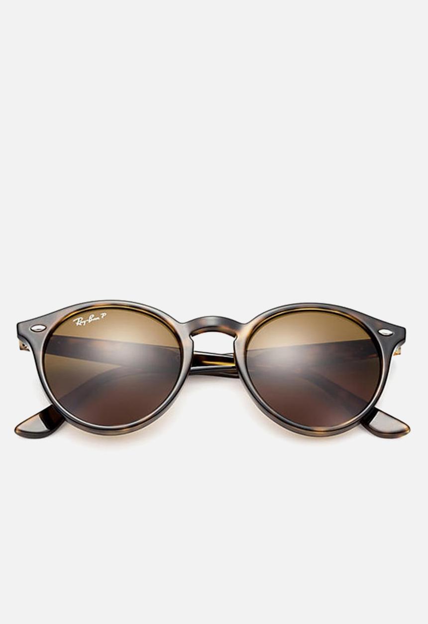 Ray-Ban - Ray-ban round polarized sunglasses 49mm - shiny dark havana