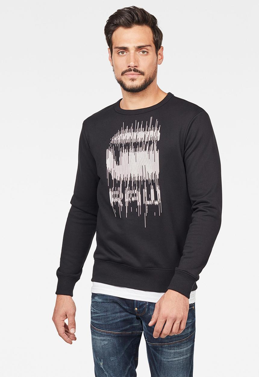 G-STAR - Graphic 8 long sleeve sweats - black