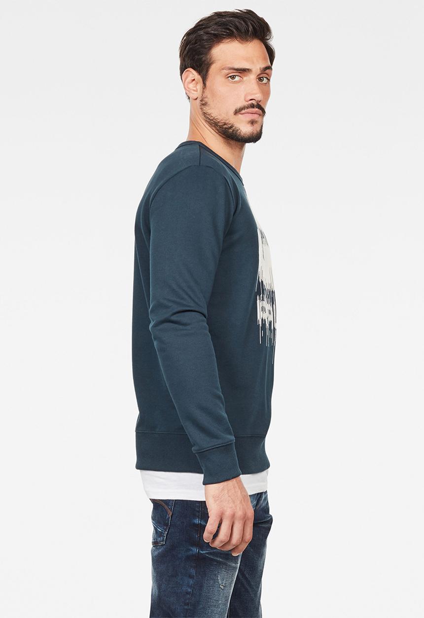 G-STAR - Graphic 8 long sleeve sweats - blue