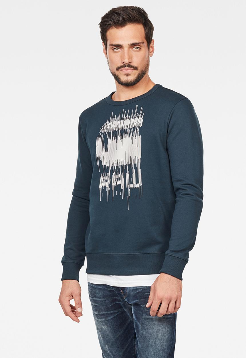 G-STAR - Graphic 8 long sleeve sweats - blue