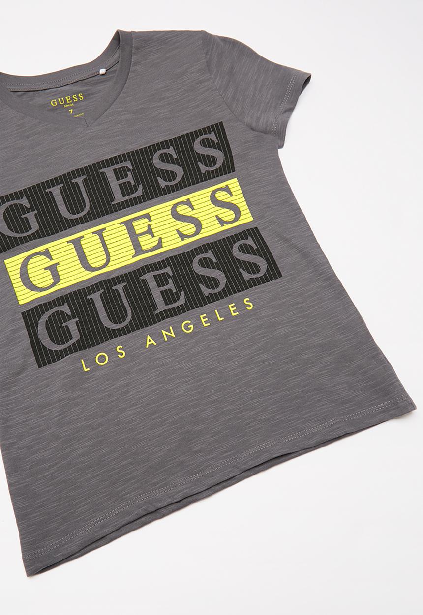 GUESS - Teens short sleeve Guess 3 step tee - grey