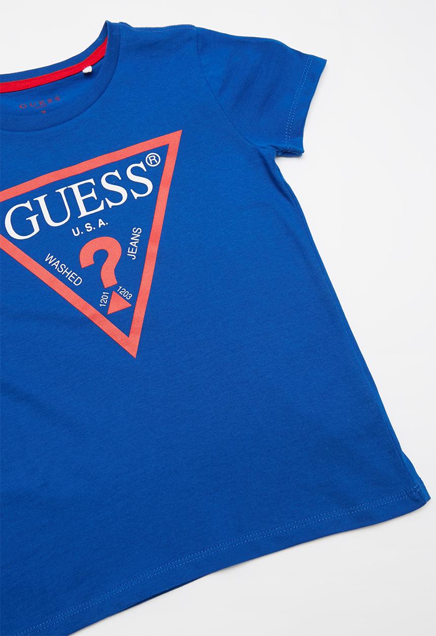 GUESS - Teens short sleeve Guess triangle tee - blue
