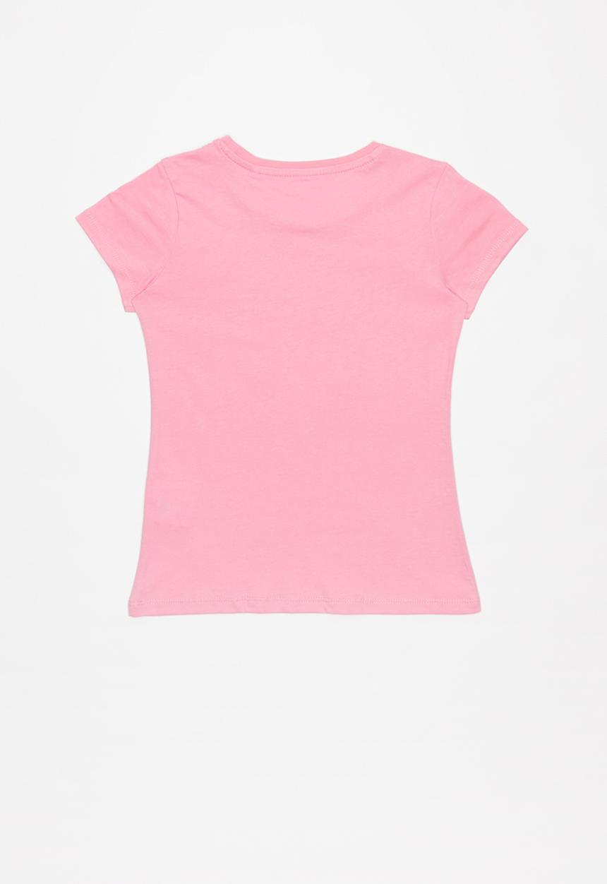 GUESS - Teens short sleeve Guess triangle script tee - pink