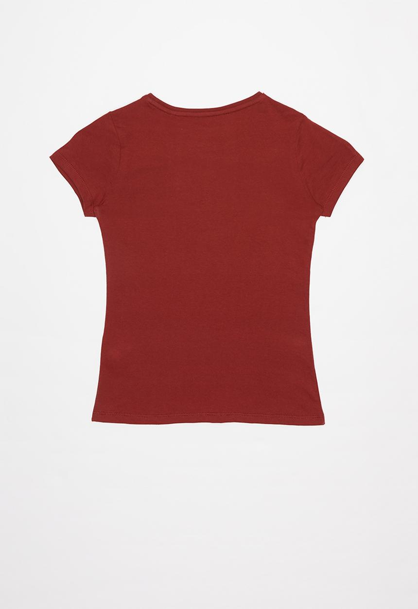 GUESS - Girls double hearts triangle tee - red