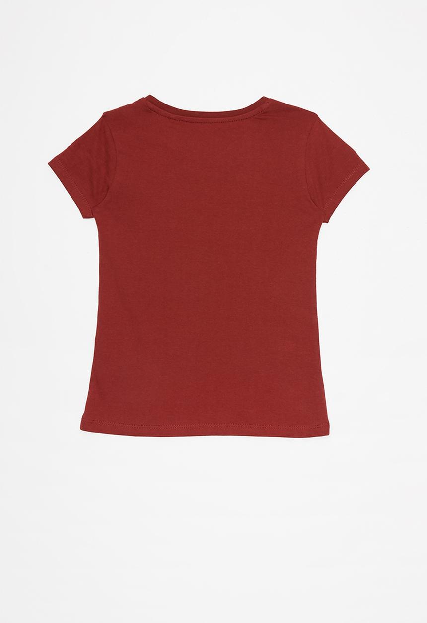 GUESS - Girls leopard Guess tee - red