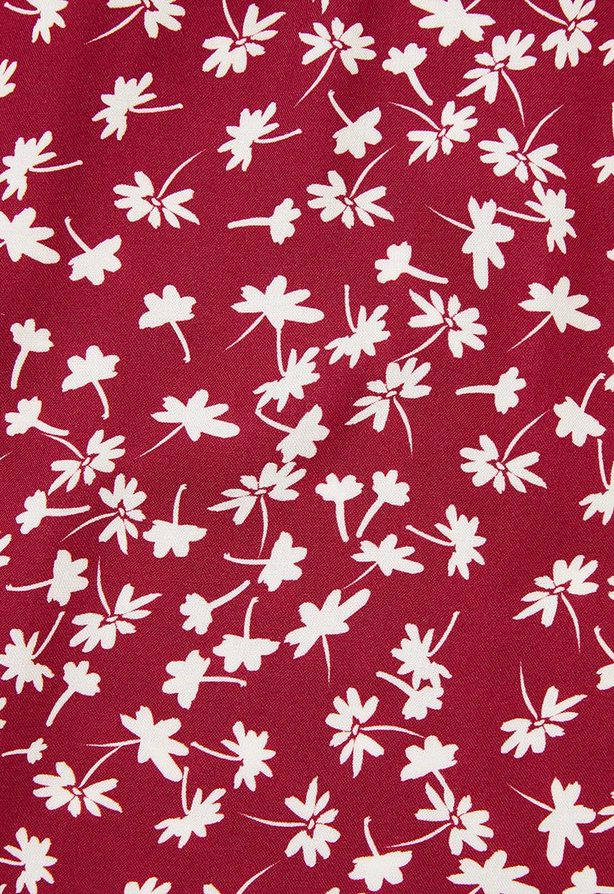Superbalist - Button through midi skirt - burgundy & white 