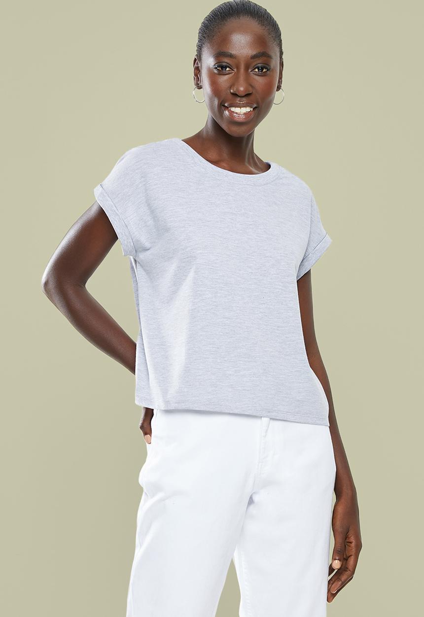 Superbalist - Boxy grown on sleeve tee - grey 