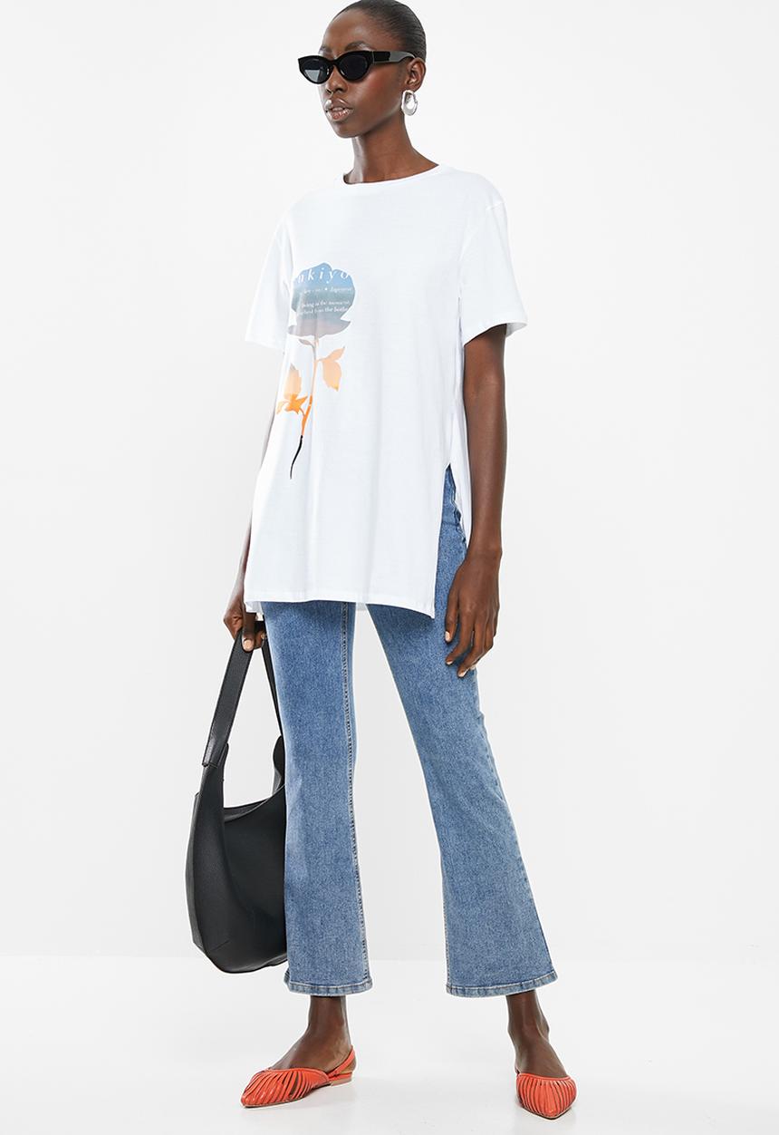Superbalist - Printed tee with ukiyo rose - white