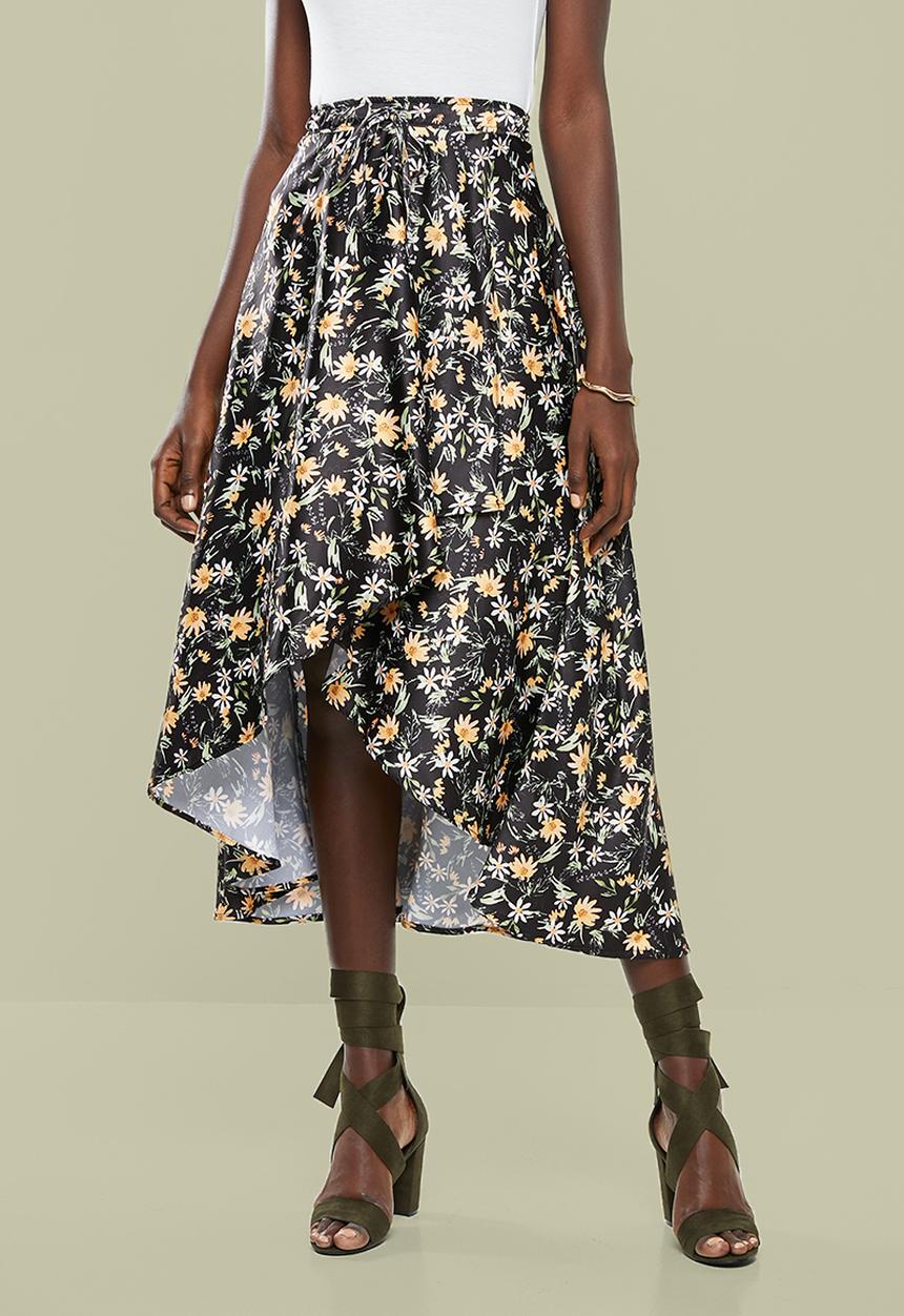 Superbalist - Asymmetric wrap midi skirt - multi 