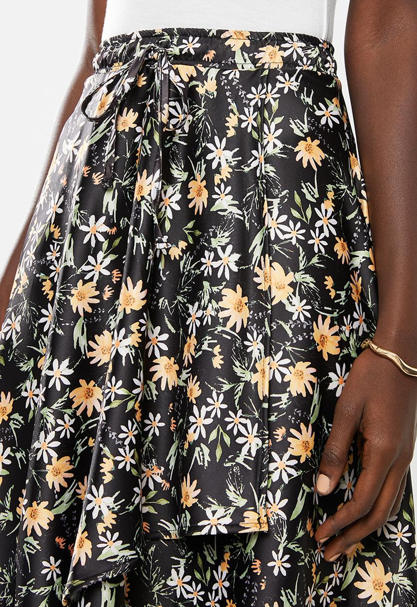 Superbalist - Asymmetric wrap midi skirt - multi 
