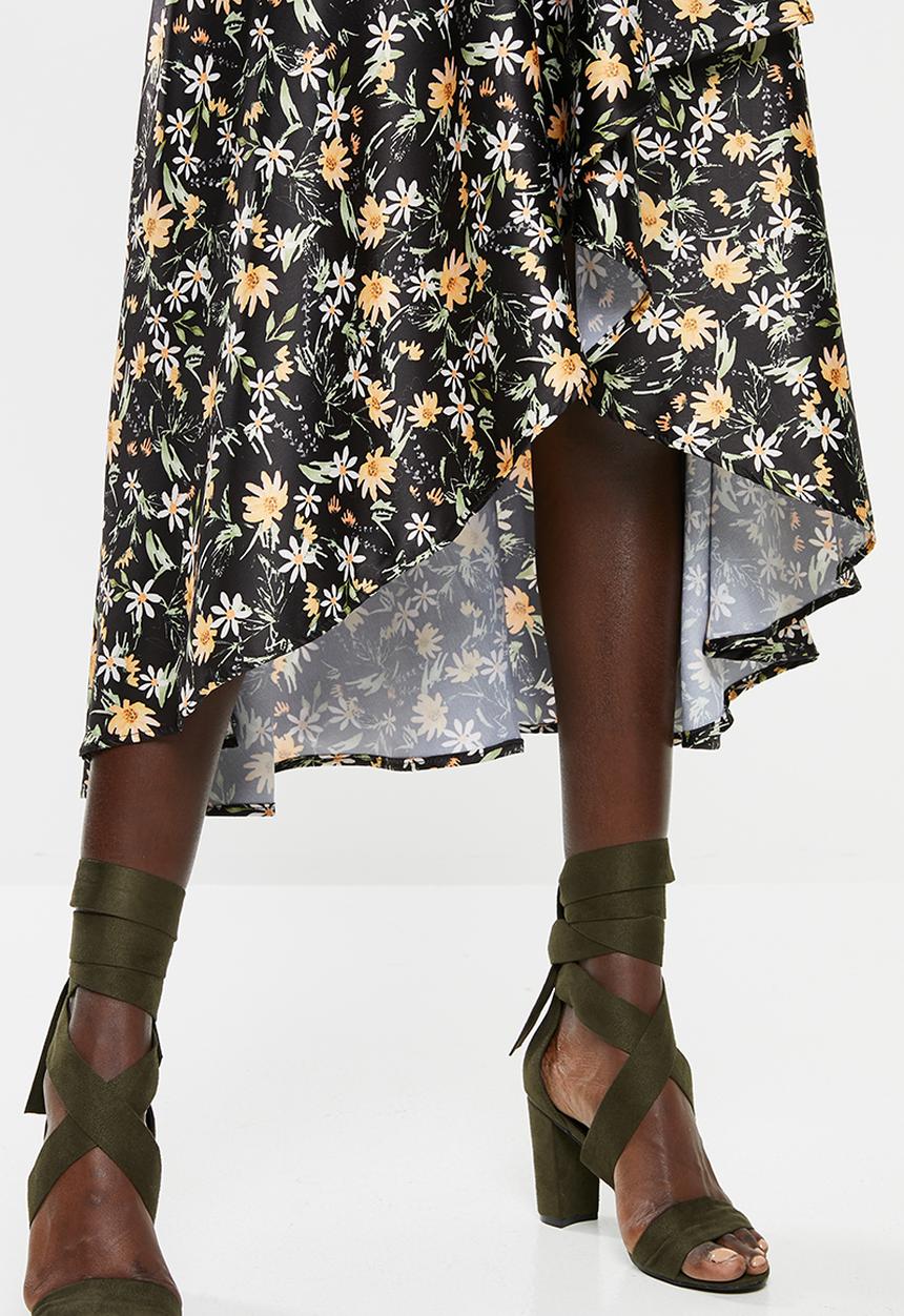 Superbalist - Asymmetric wrap midi skirt - multi 