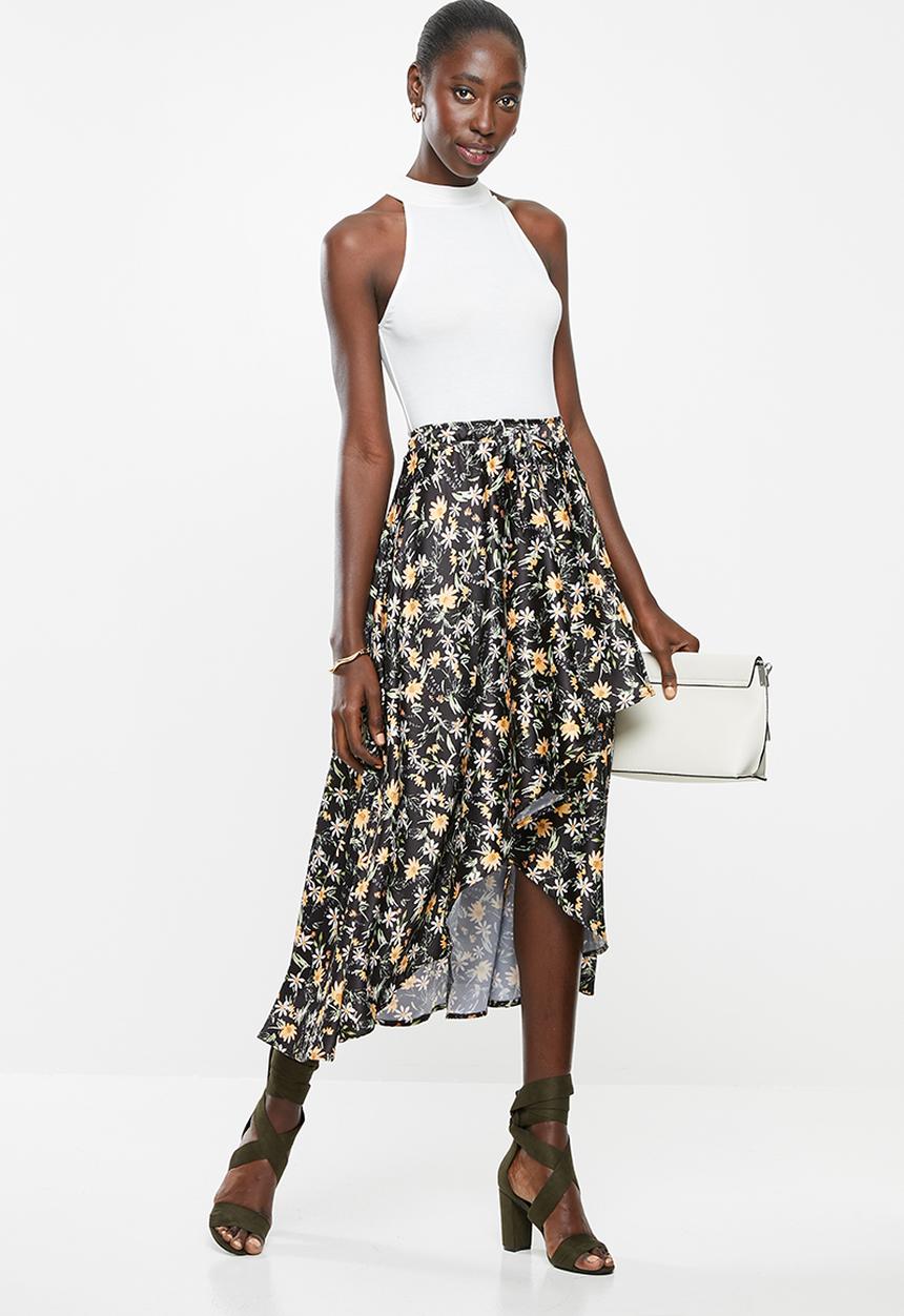 Superbalist - Asymmetric wrap midi skirt - multi 