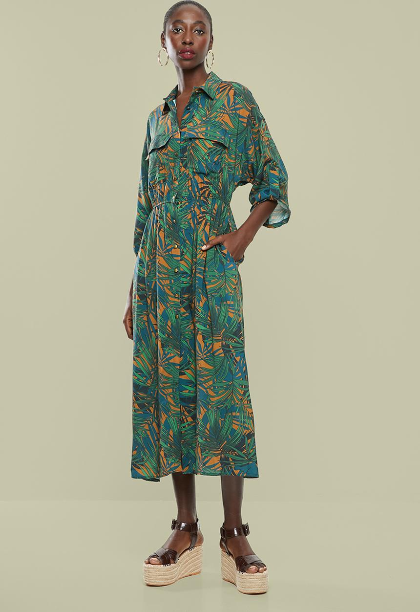 Superbalist - Printed utility style shirt dress - multi