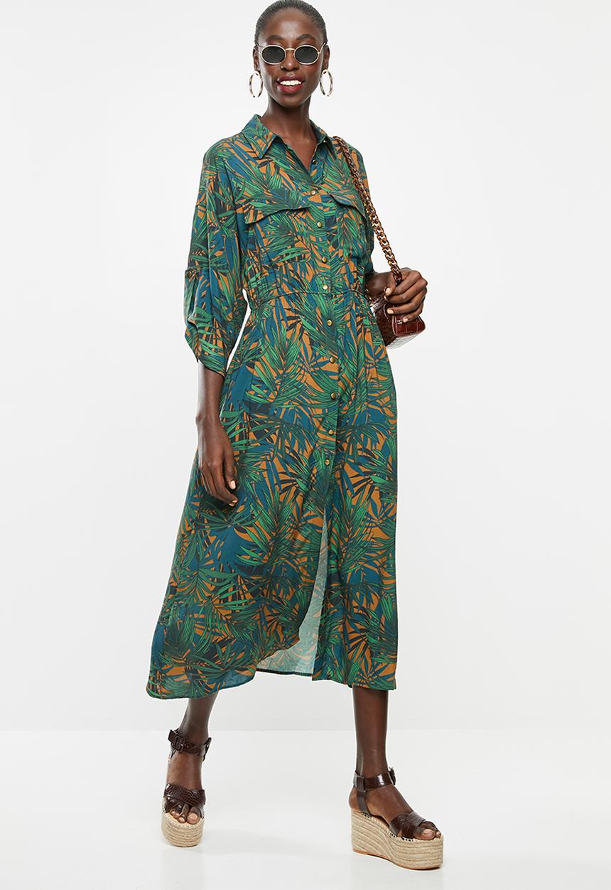 Superbalist - Printed utility style shirt dress - multi