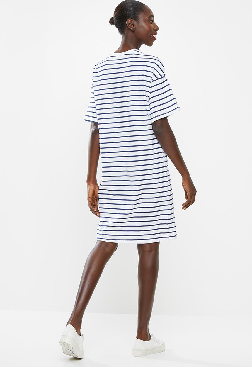 Superbalist - T-shirt dress - blue & white